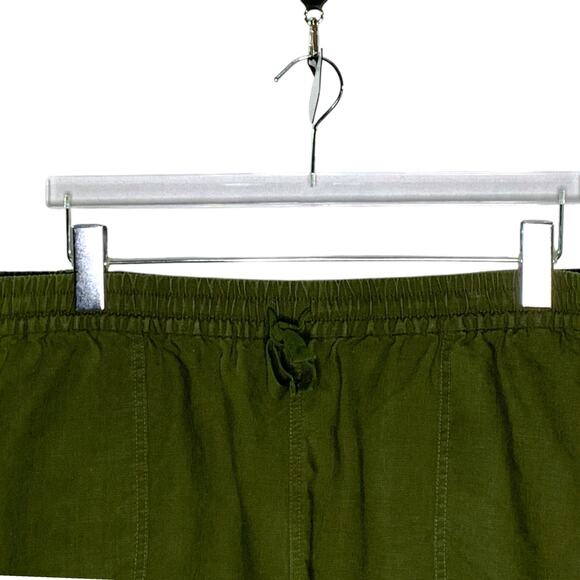 J.Crew XXL Seaside Linen Blend Shorts Green Pull On Drawstring Comfort Plus Size - Picture 5 of 11